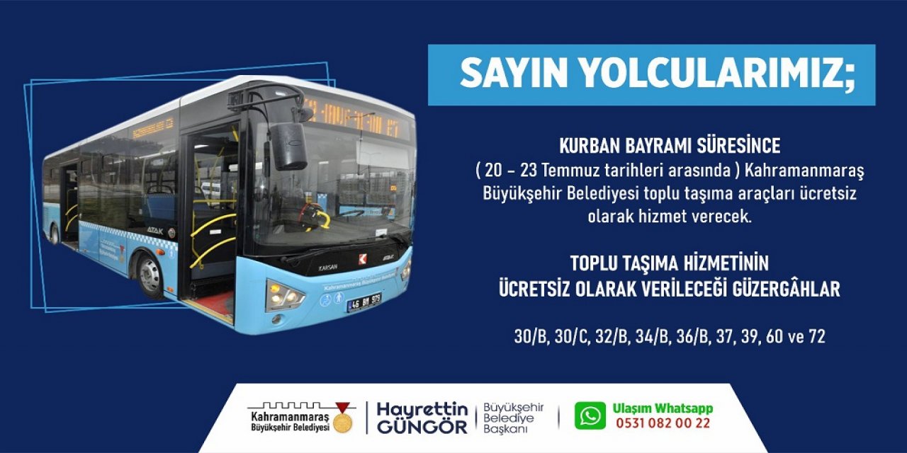 Bayramda otobüsler ücretsiz!