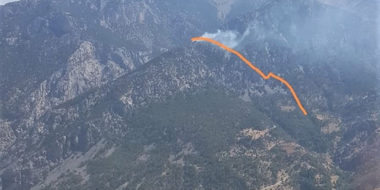 Kahramanmaraş’ta yıldırım düşmesi sonucu orman yangını çıktı 