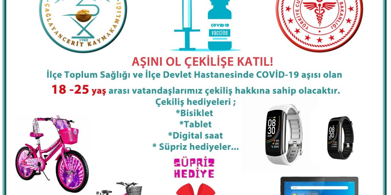 Çağlayancerit’te aşı olanlara çekilişle hediye dağıtılacak
