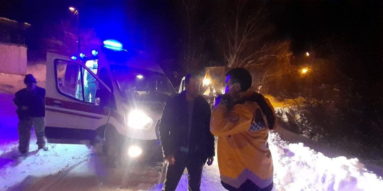 Karda mahsur kalan kalp hastasının imdadına belediye ekipleri yetişti