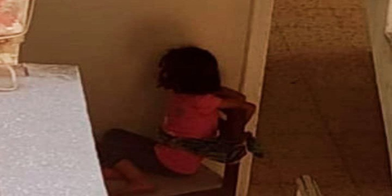 Kahramanmaraş’ta çocuklarını sandalyeye bağlayan anne yürekleri sızlattı  