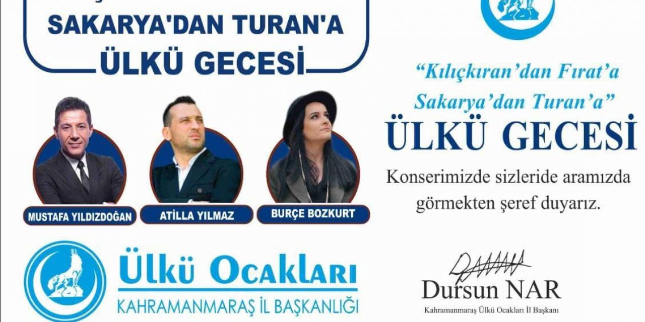 Kahramanmaraş’ta ülkü gecesi düzenlenecek