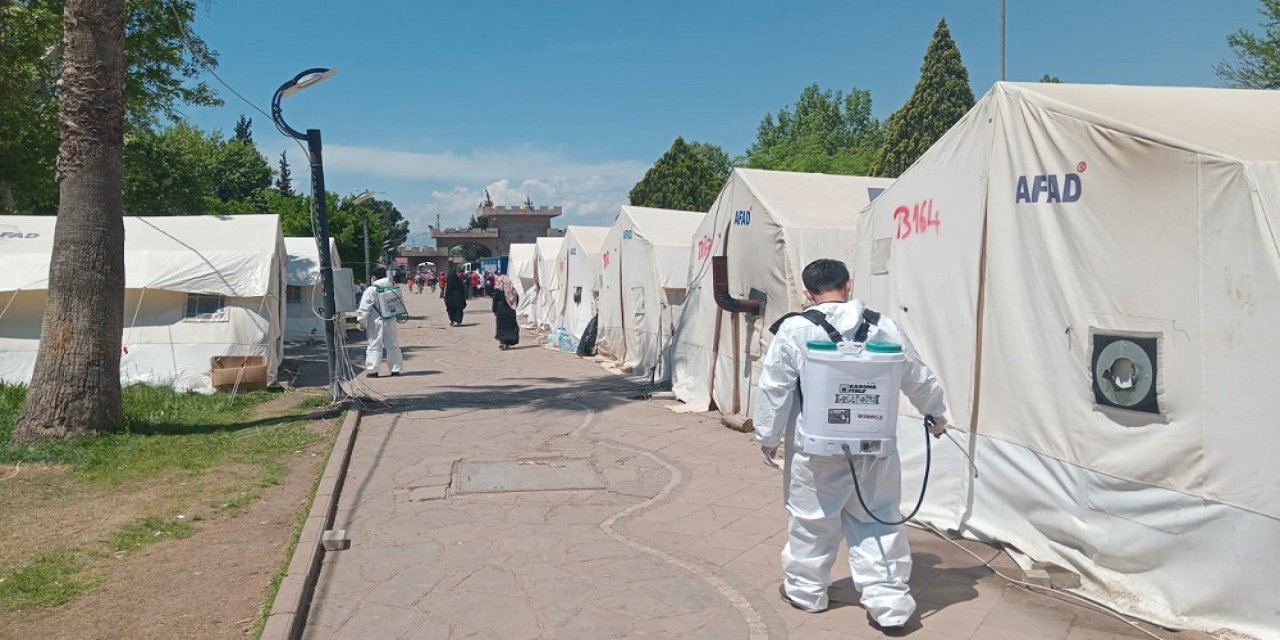Geçici Barınma Merkezleri Dezenfekte Ediliyor