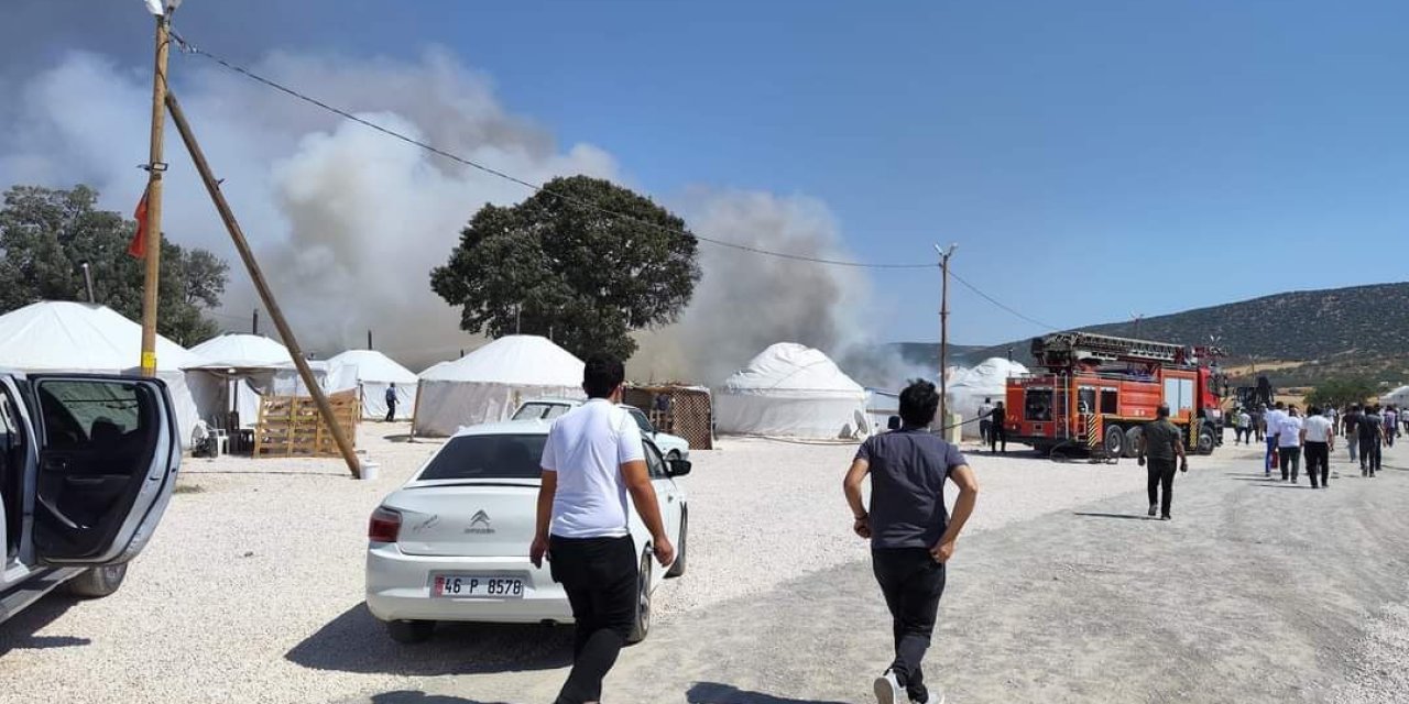 Kahramanmaraş’ta oba çadırında yangın