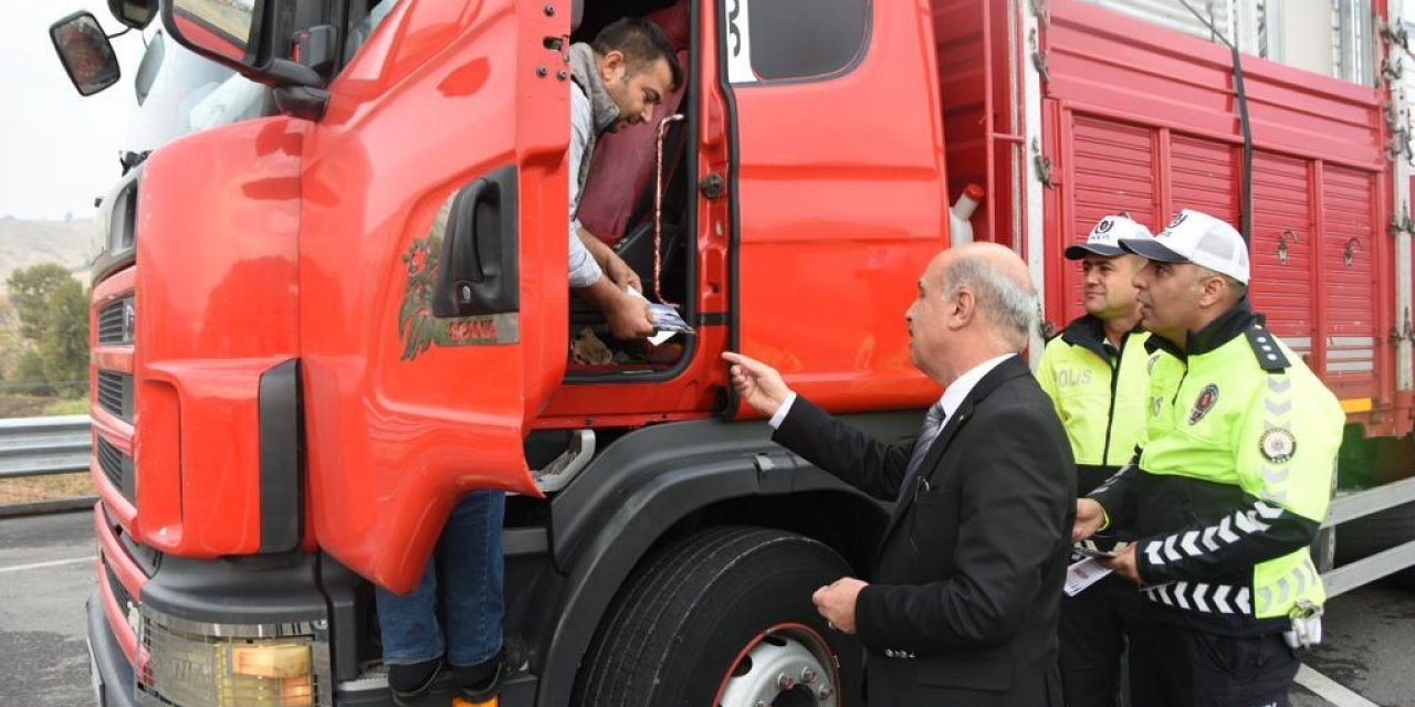 Kahramanmaraş’ta ağır tonajlı araçlar denetlendi 