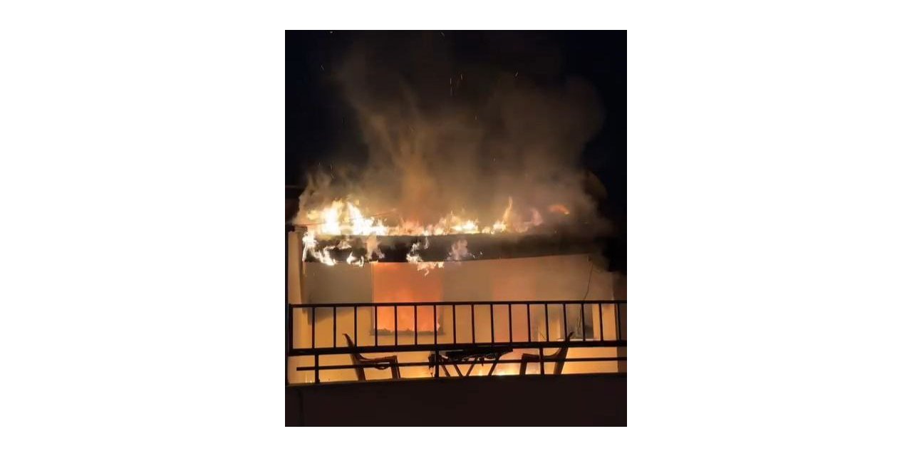 Kahramanmaraş’ta çatı yangını  