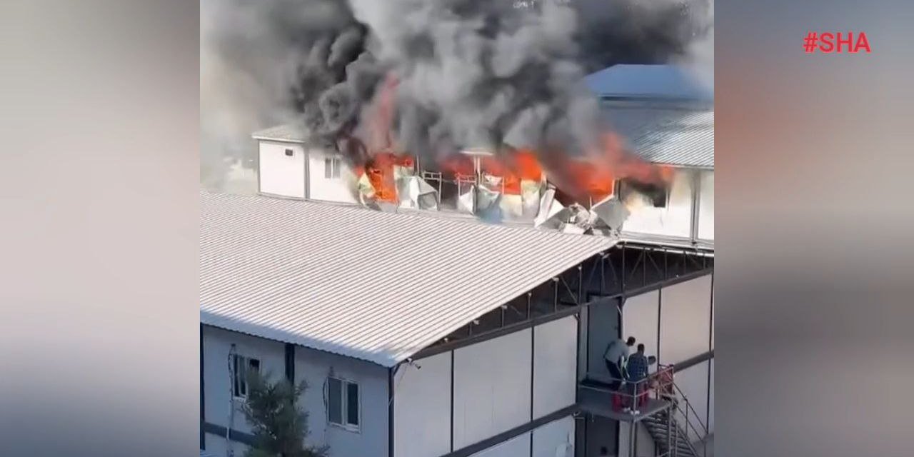 Kahramanmaraş'ta İşçi Konteynerinde Yangın  