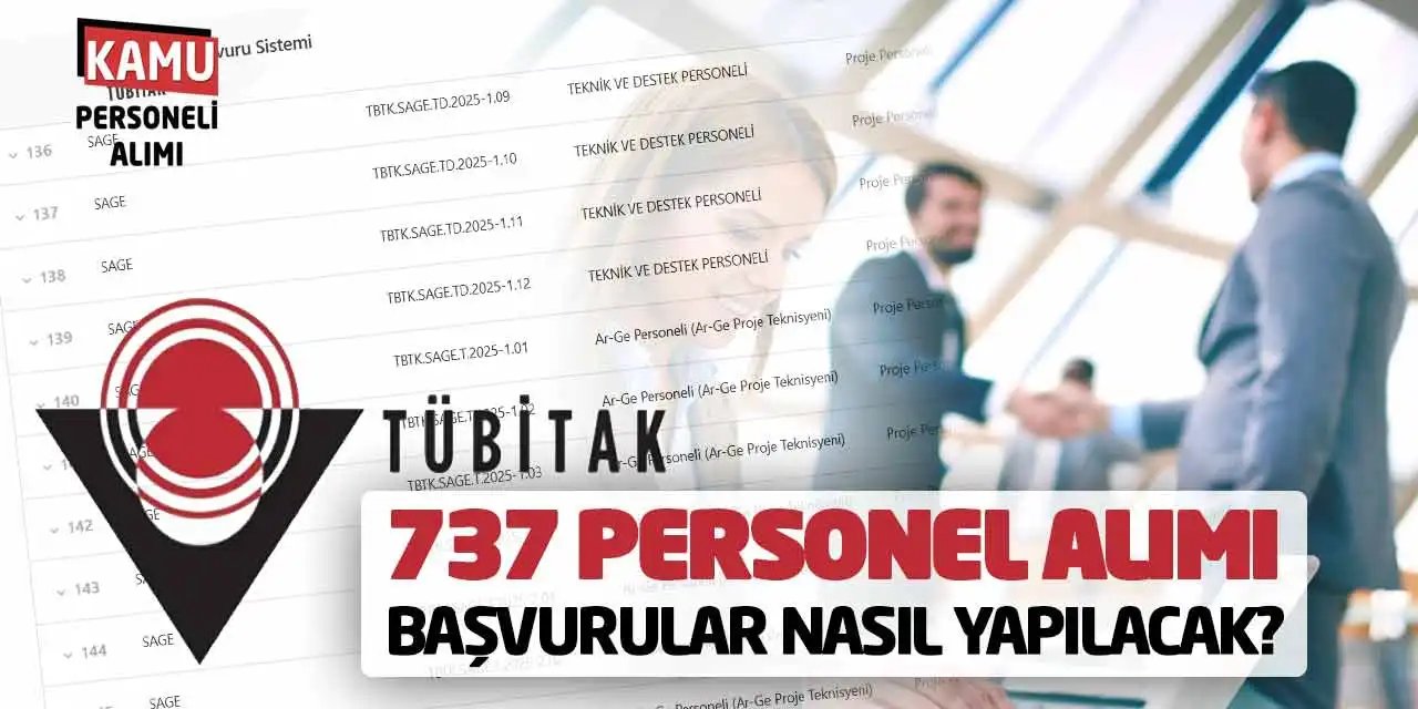 TÜBİTAK, 737 Kadro için Personel Alımı Yapıyor!