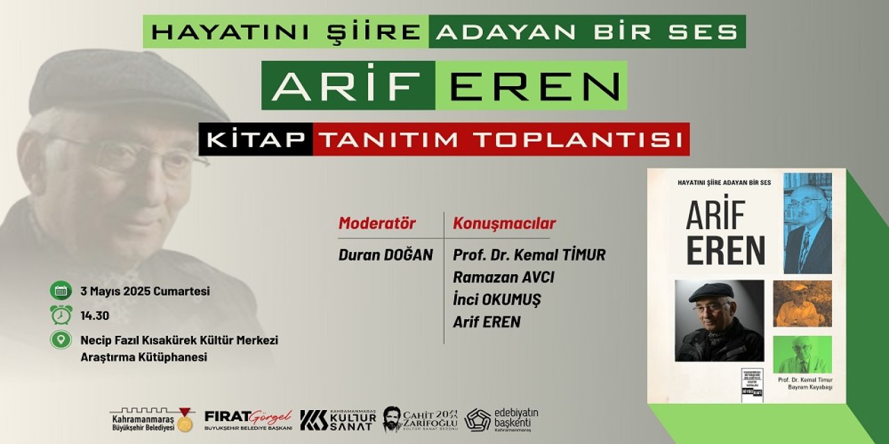 Şehir Kitaplığına Yeni Eser: "Hayatını Şiire Adayan Bir Ses; Arif Eren"