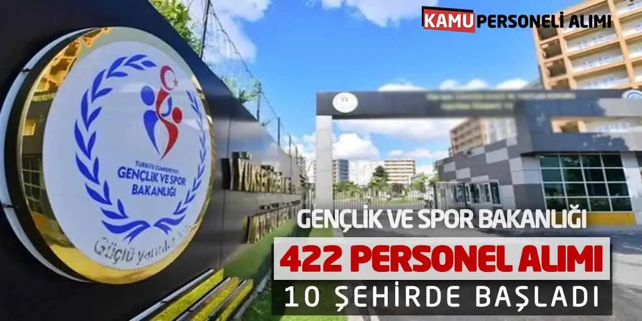 Gençlik ve Spor Bakanlığı’ndan 10 Şehirde 422 Personel Alımı!
