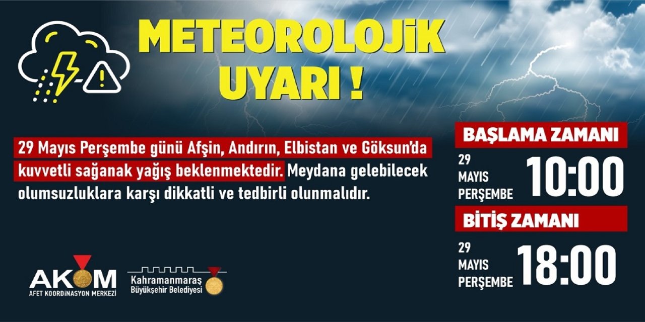 4 İlçede Sağanak Yağış Uyarısı!