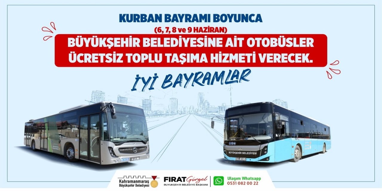 Bayram Süresince Belediye Otobüsleri Ücretsiz!