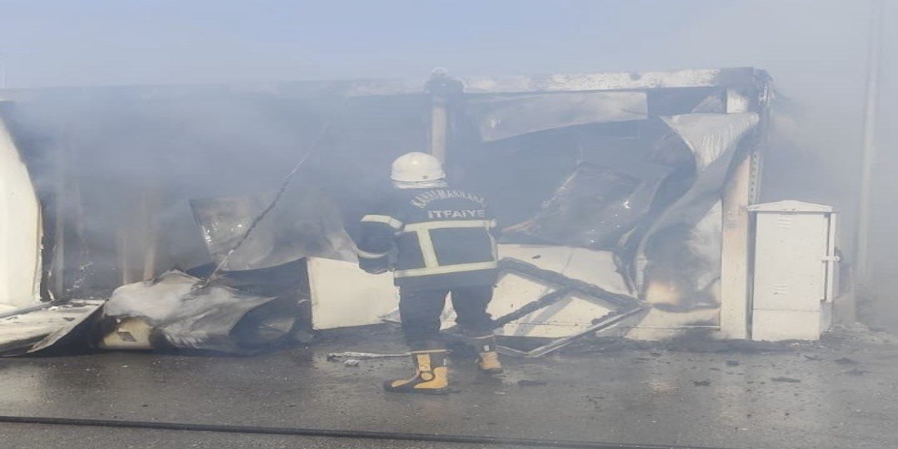 Afşin’de konteyner yangını korkuttu