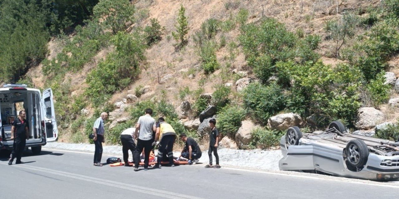 Kahramanmaraş’ta otomobil takla attı: 2 yaralı