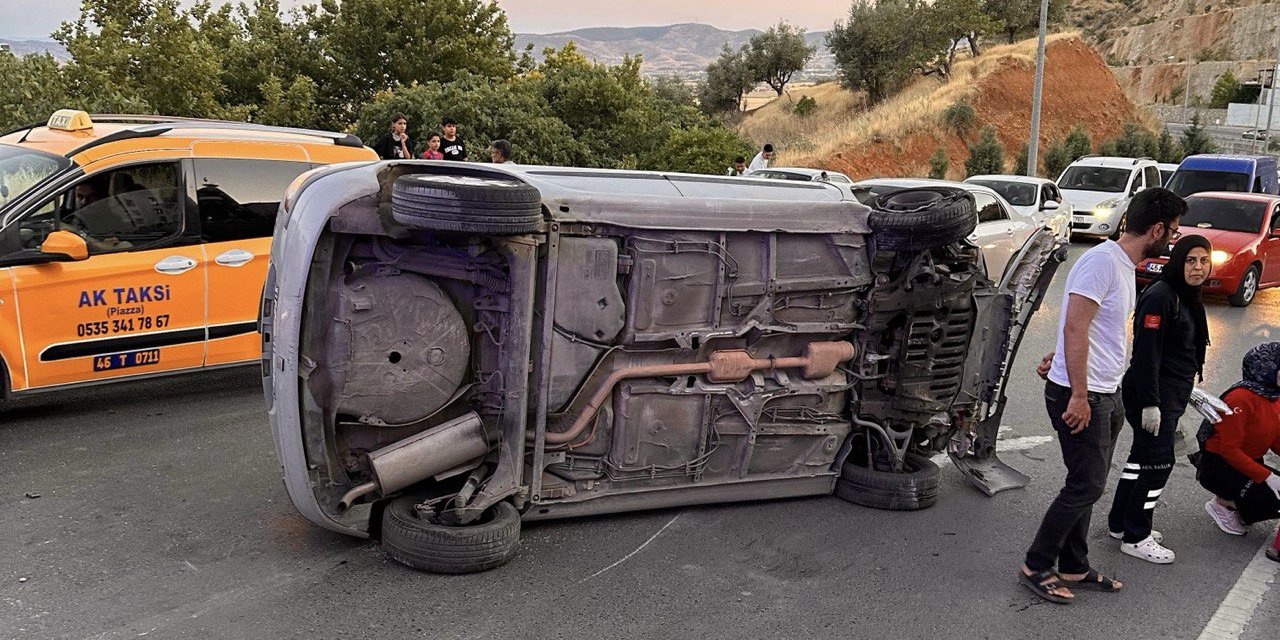Kahramanmaraş’ta otomobil takla attı: 2 yaralı