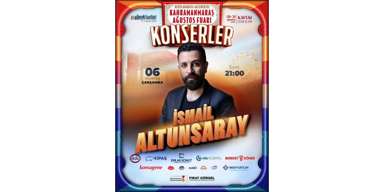 İsmail Altunsaray, 6 Ağustos’ta KAFUM’da!
