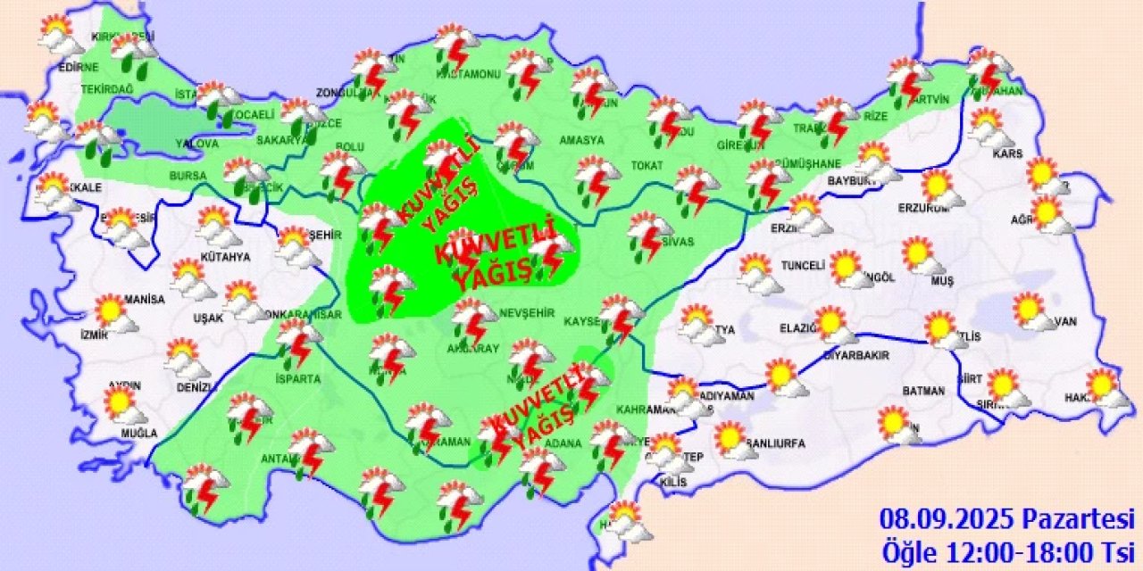 Meteoroloji’den Çok Sayıda İlde Kuvvetli Yağış Uyarısı!