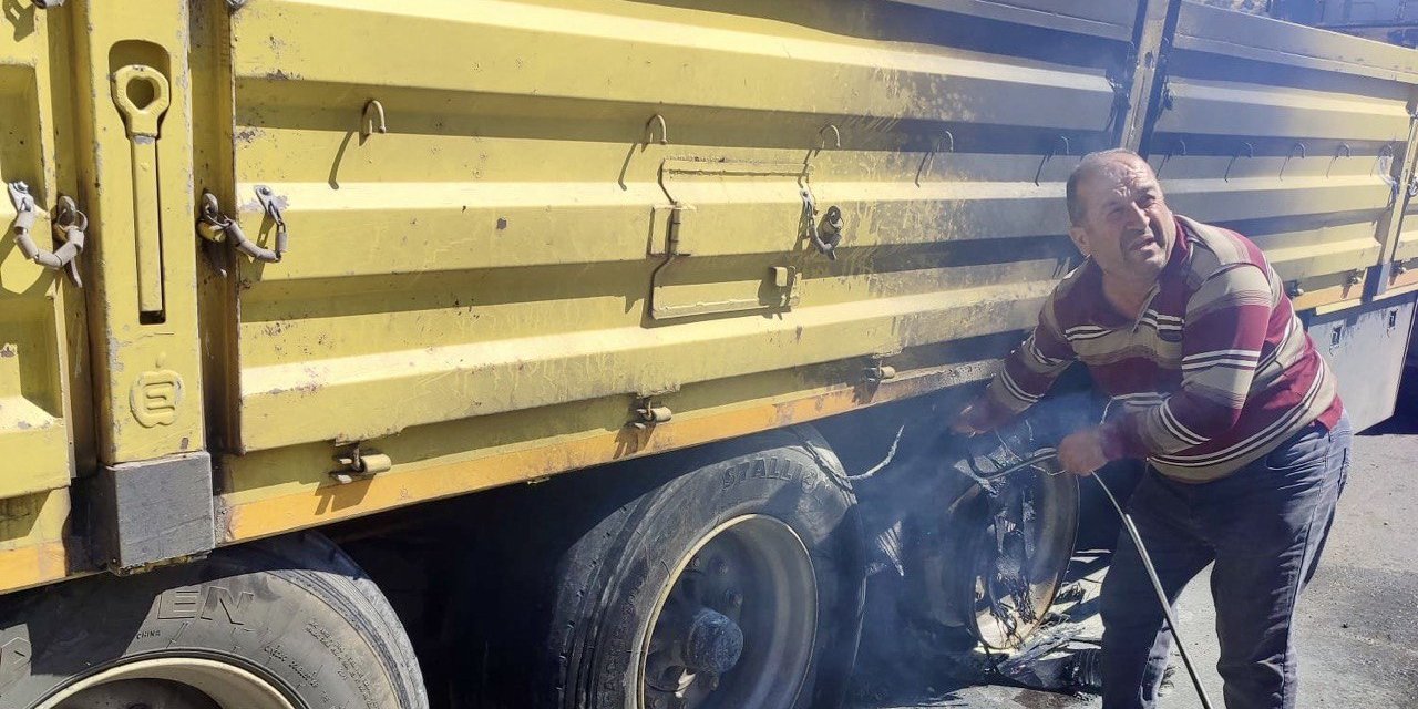 Kahramanmaraş’ta seyir halinde alev alan tır korkuttu