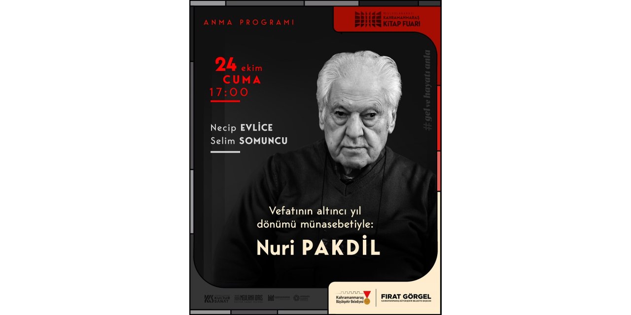 Kitap Fuarı’nda Kudüs Şairi Nuri Pakdil Anılacak