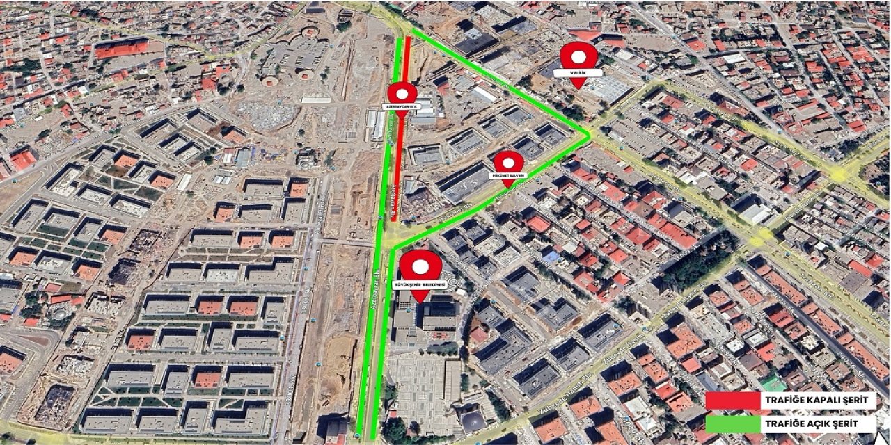 Azerbaycan Bulvarı’nda Gece Saatlerinde Geçici Trafik Düzenlemesi!