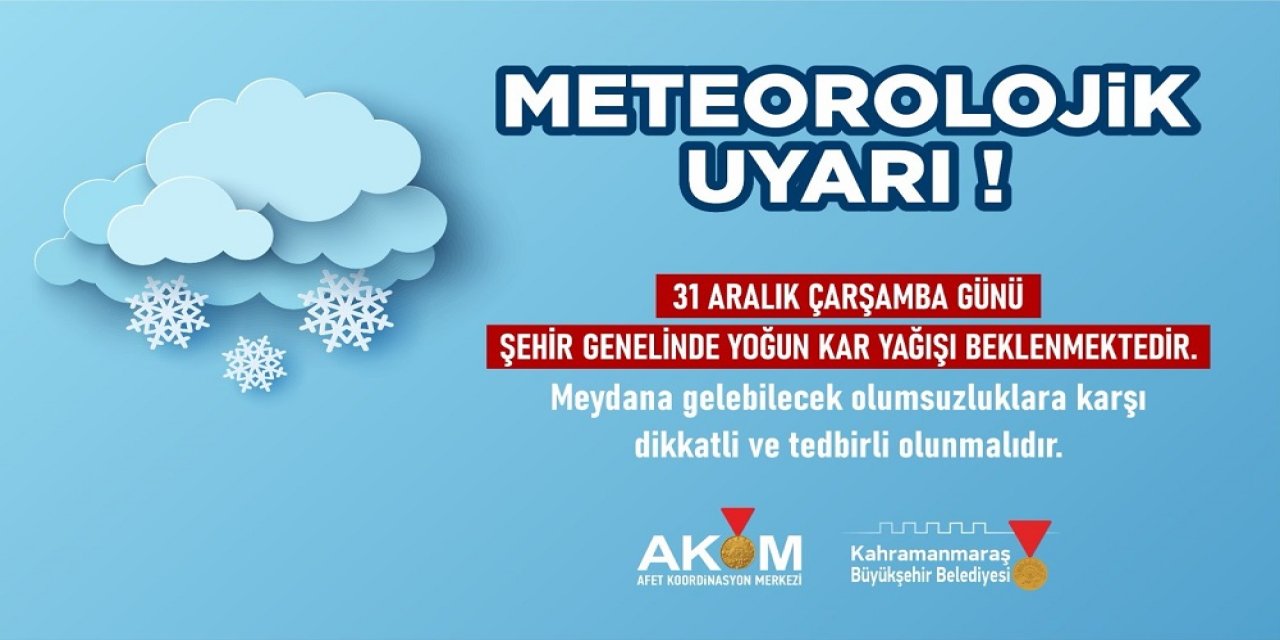 Çarşamba Günü Şehir Genelinde Kar Yağışı Bekleniyor!