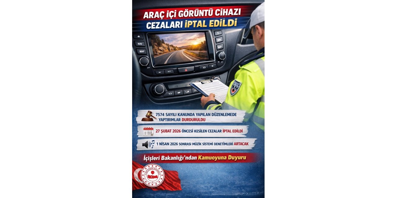 Araç İçi Görüntü Cihazlarına Kesilen Cezalar İptal Edildi