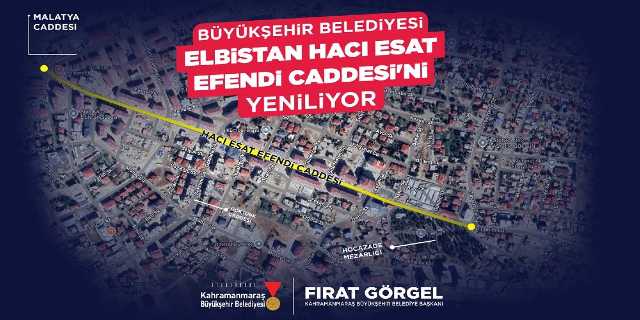 Elbistan Hacı Esat Efendi Caddesi 30 Milyonluk Yatırımla Yenileniyor