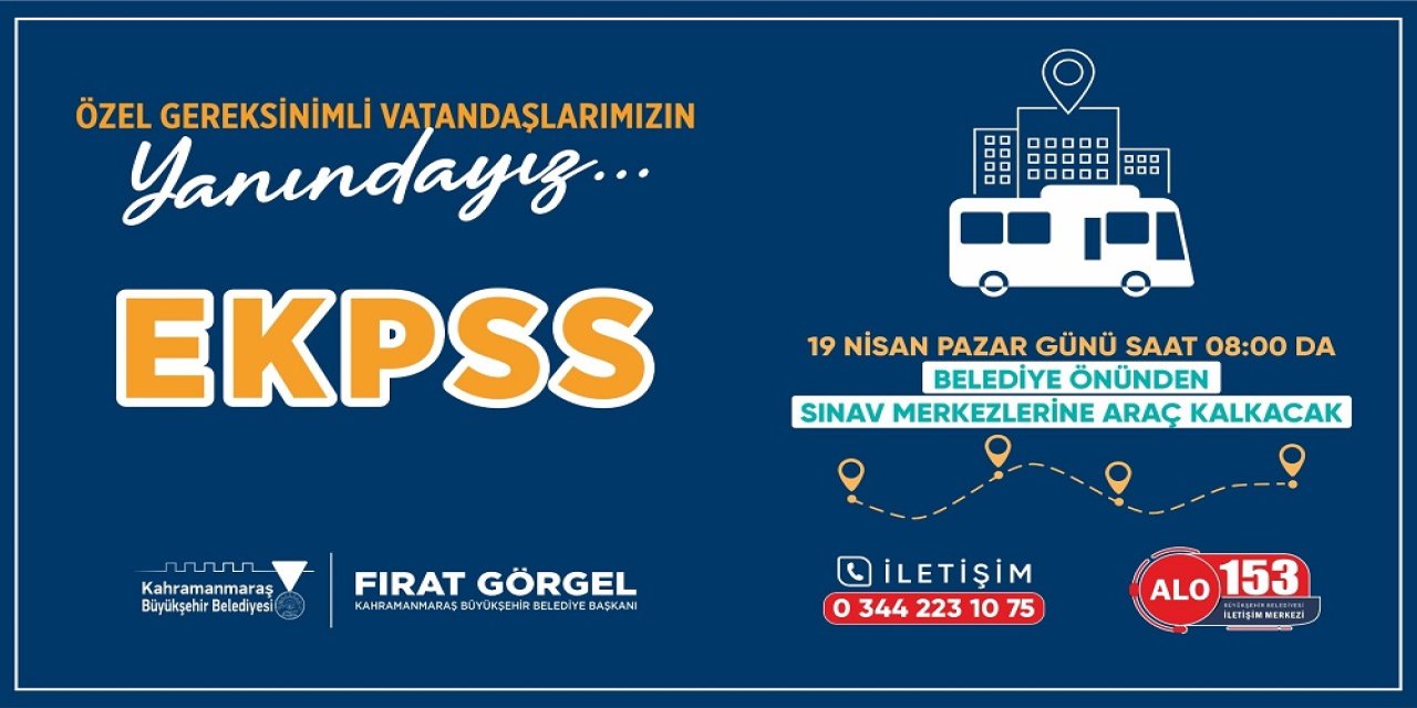 EKPSS’ye Girecek Vatandaşlara Ulaşım Desteği!