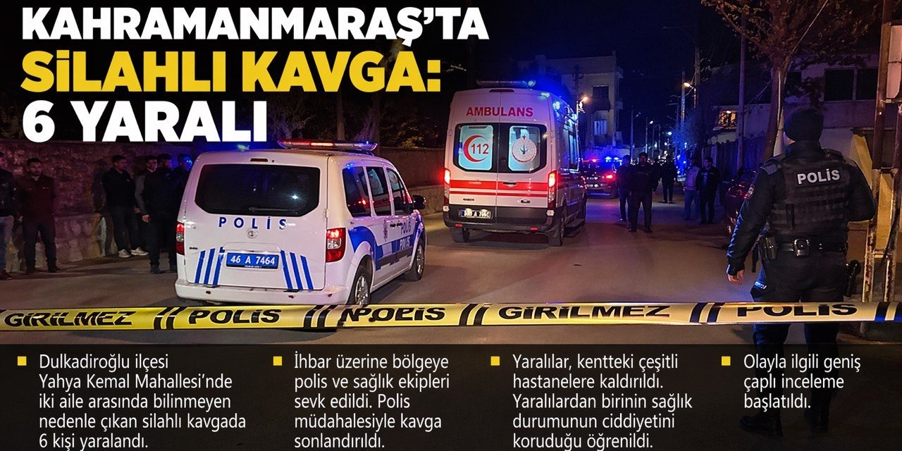 Kahramanmaraş’ta silahlı kavga: 6 yaralı 