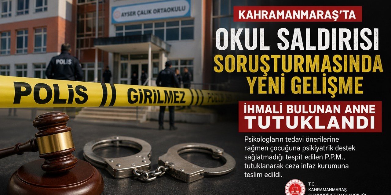Kahramanmaraş’ta Okul Saldırısı Soruşturmasında Yeni Gelişme: Anne Tutuklandı