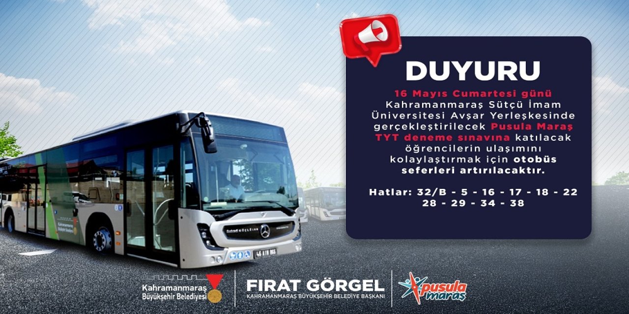 YKS Öncesi Son Provaya Katılacak Gençlere Ulaşım Desteği