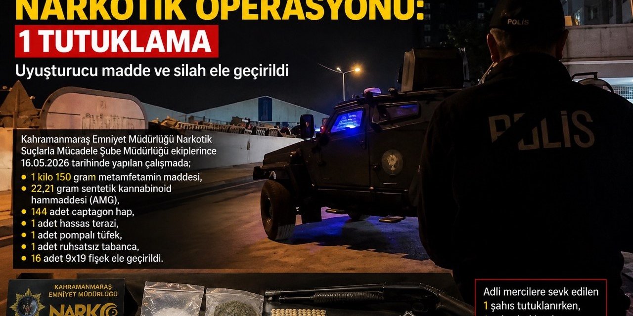 Kahramanmaraş’ta narko operasyon: 1 tutuklama