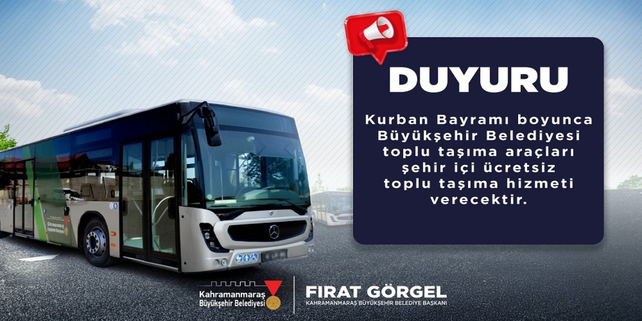 Bayramda Ücretsiz Ulaşım Desteği…