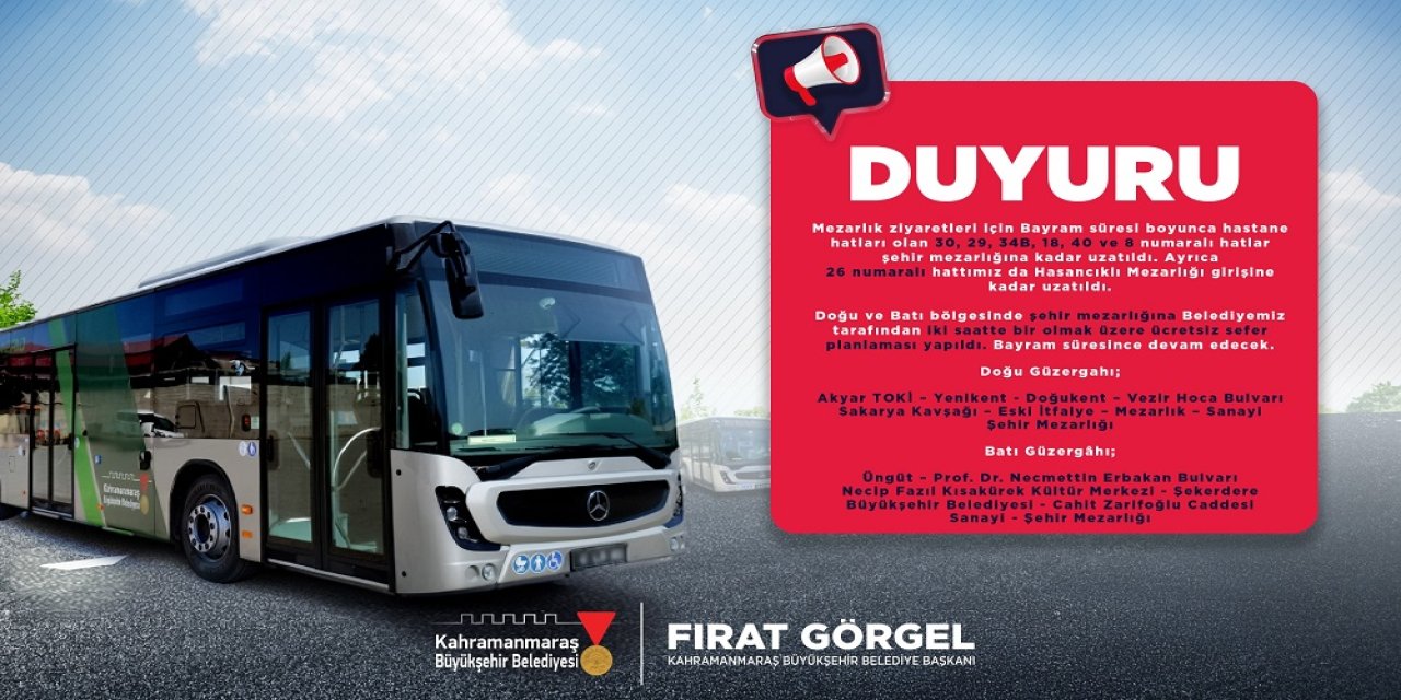 Bayramda Kapıçam Mezarlığı’na Ücretsiz Ulaşım