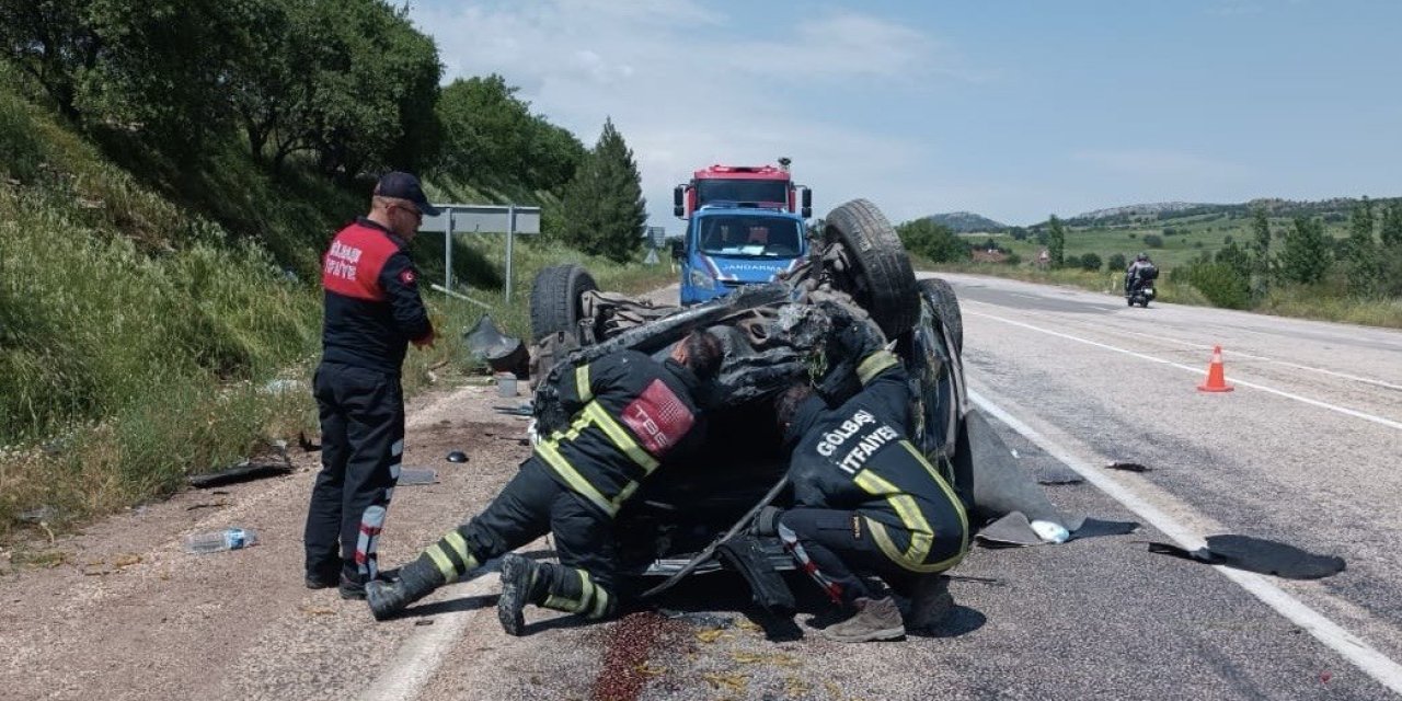 Kahramanmaraş yolunda otomobil takla attı: biri çocuk 2 yaralı