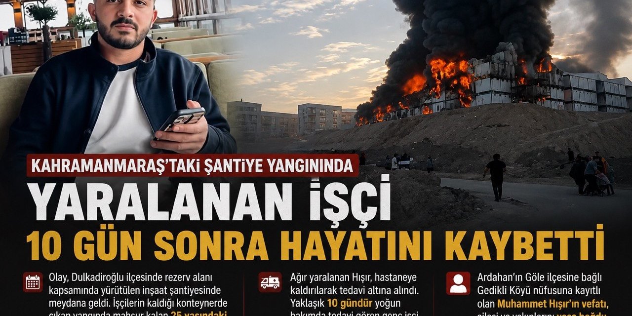 Kahramanmaraş'taki Şantiye Yangınında Yaralanan İşçi 10 Gün Sonra Hayatını Kaybetti