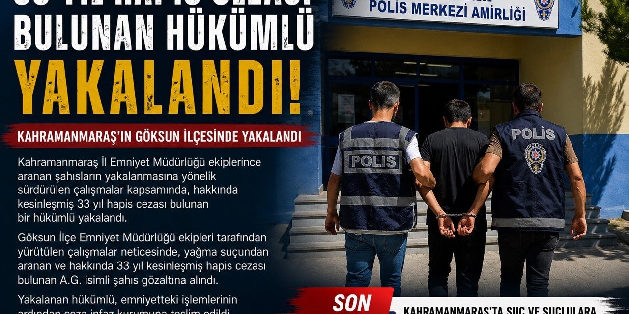 33 yıldır aranıyordu Göksun’da yakalandı