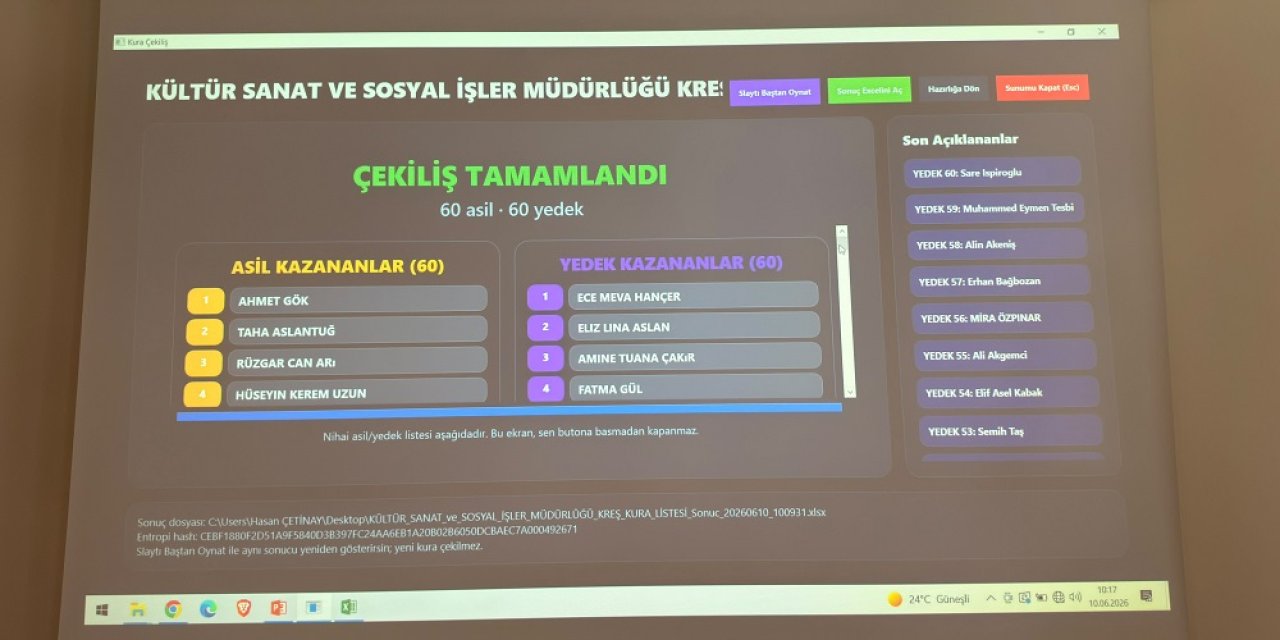 ‘Minik Kalpler Yaz Okulu’nda kuralar çekildi