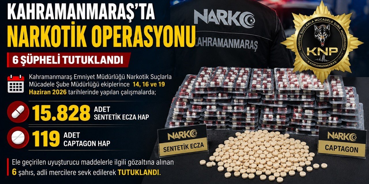 Kahramanmaraş’ta Narkotik Operasyonu: 6 tutuklama