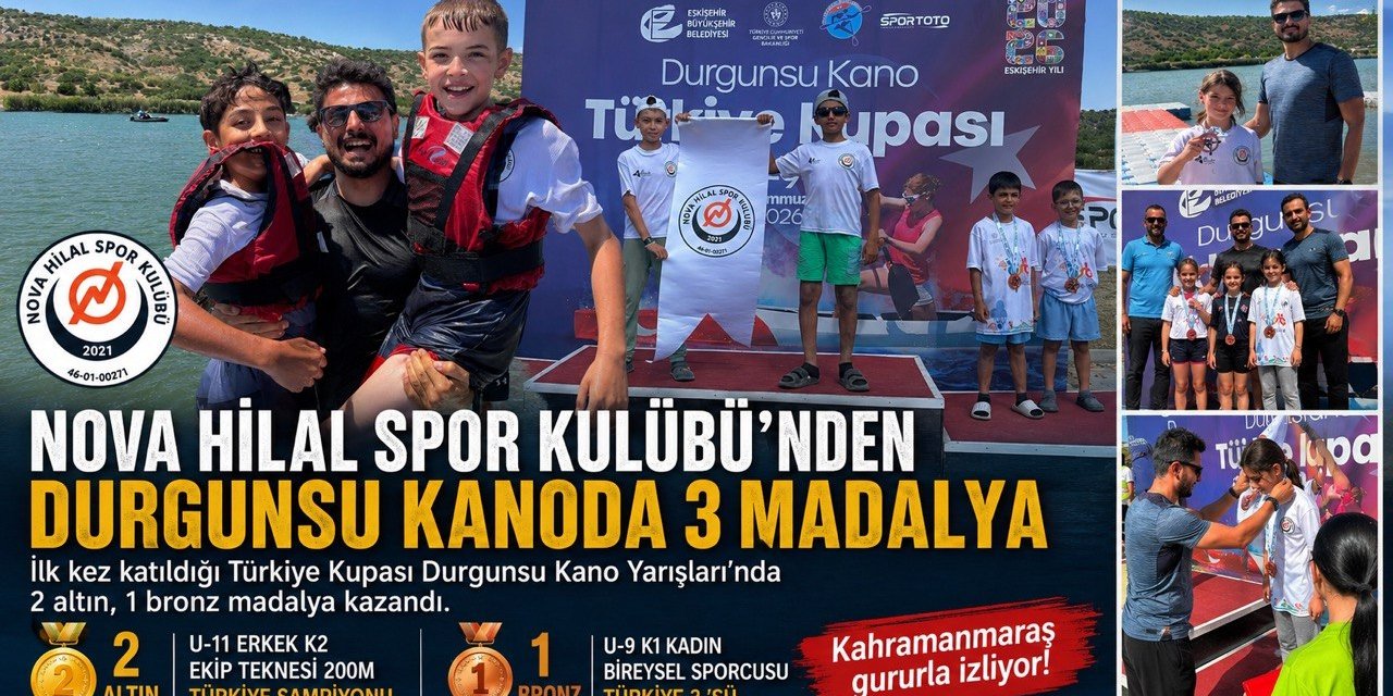 Kahramanmaraşlı Spor Kulübü’nden durgunsu kanoda 3 madalya