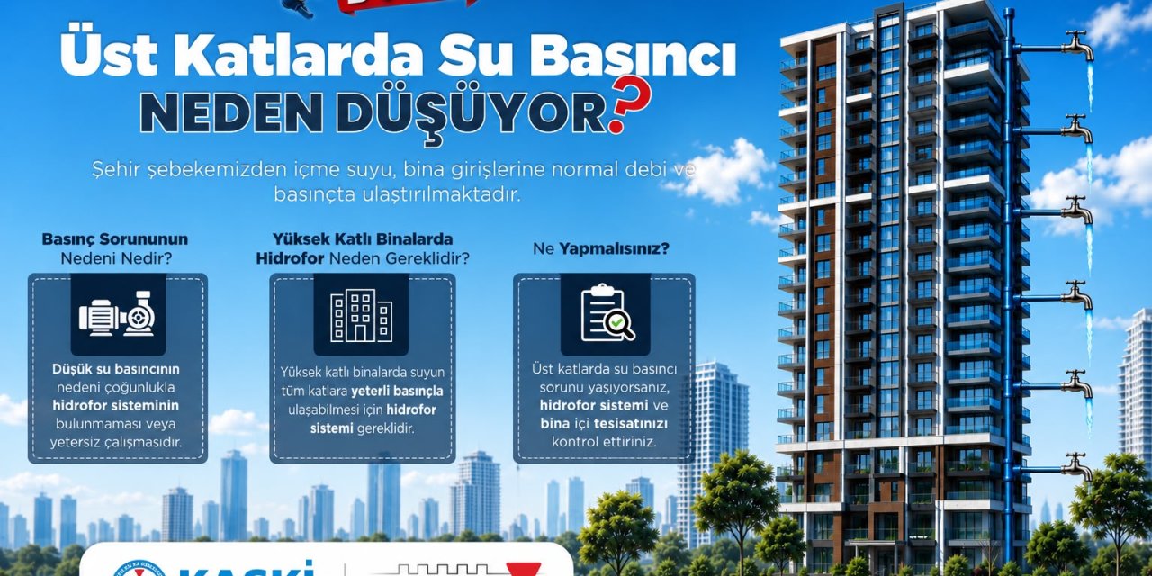 KASKİ’den Yüksek Katlı Binalara Su Basıncı Bilgilendirmesi