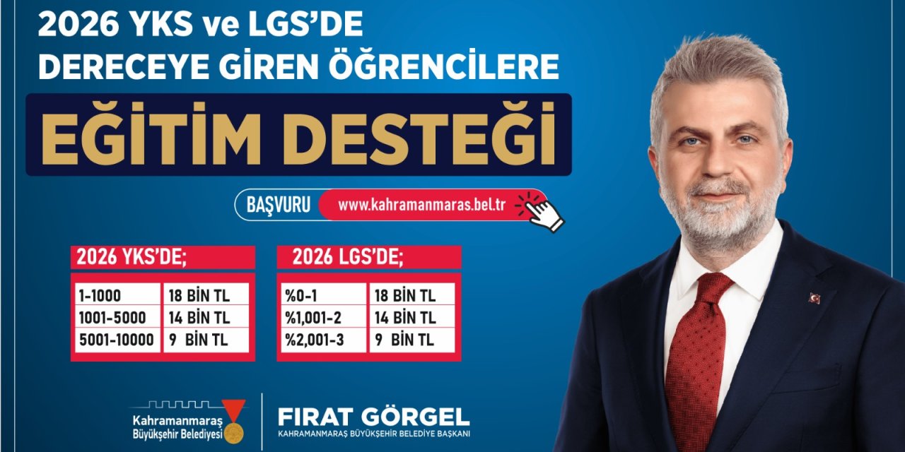 Kahramanmaraş’ta LGS ve YKS’de Dereceye Giren Öğrencilere Eğitim Desteği