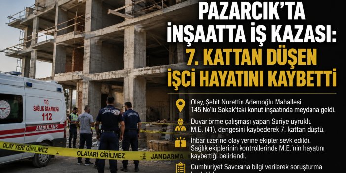 7. Kattan Düşen İşçi Hayatını Kaybetti