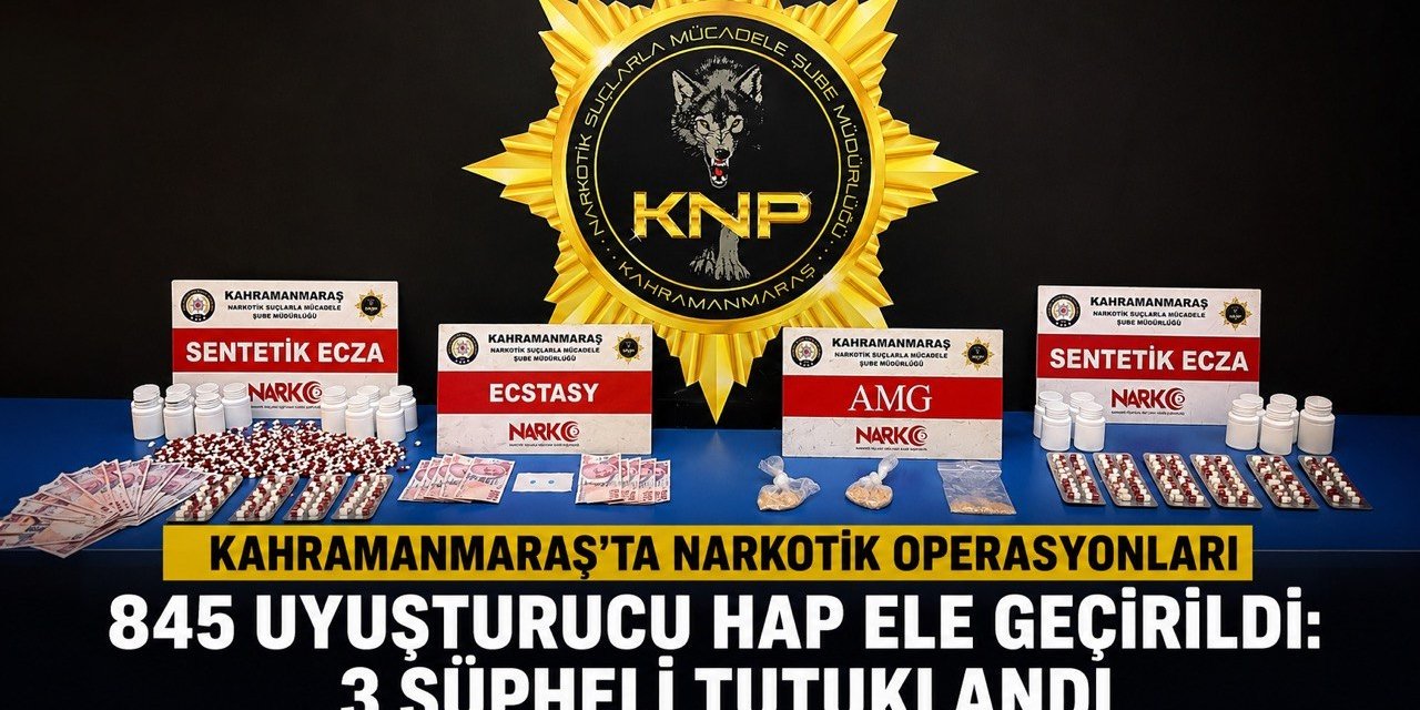 Kahramanmaraş’ta Narkotik Operasyonlarında 3 Şüpheli Tutuklandı