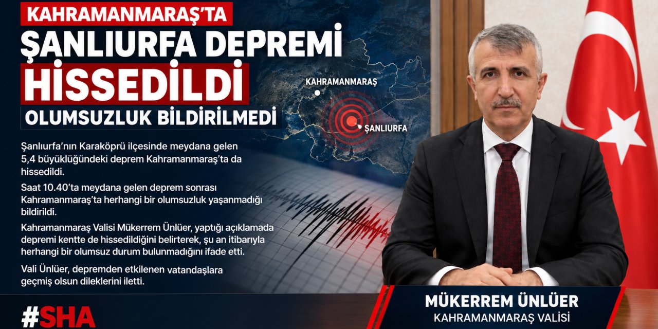 Kahramanmaraş’ta Şanlıurfa depremi hissedildi: Olumsuzluk bildirilmedi