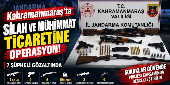 Kahramanmaraş’ta silah ve mühimmat ticareti operasyonu: 7 şüpheli gözaltında