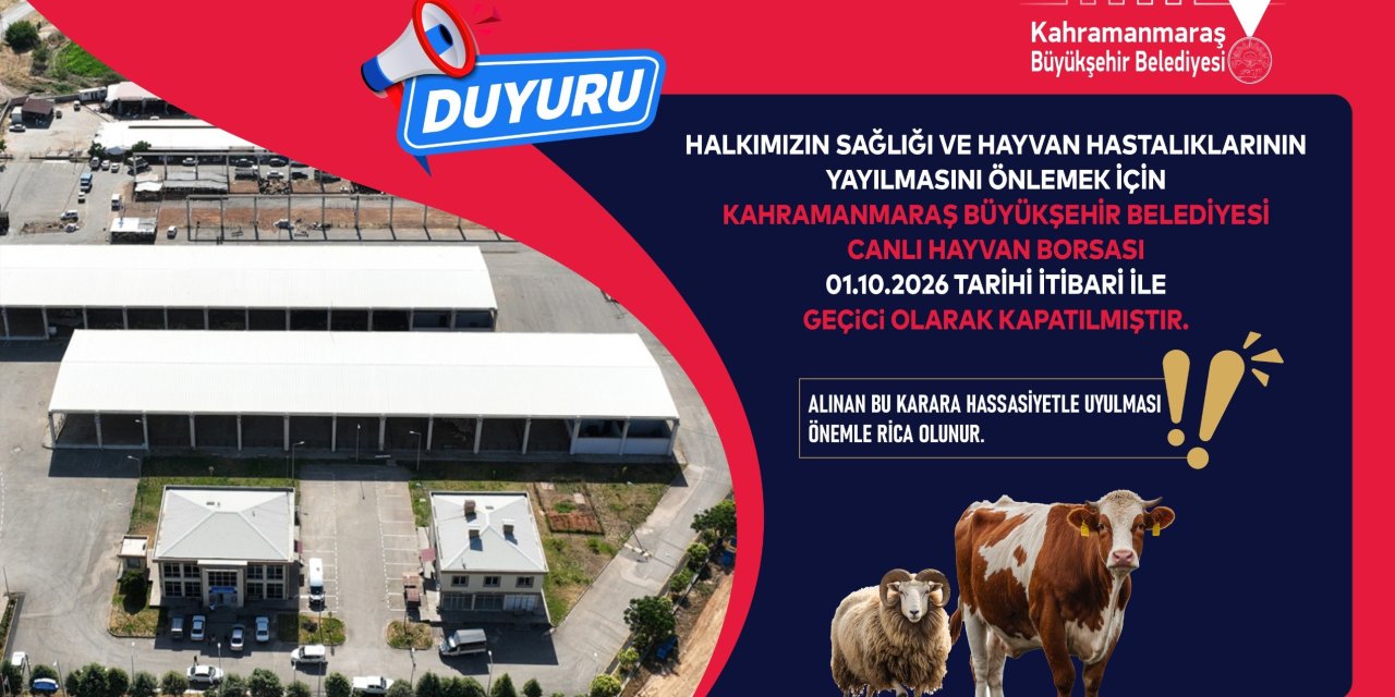 Canlı Hayvan Borsası Geçici Olarak Hizmete Kapatıldı