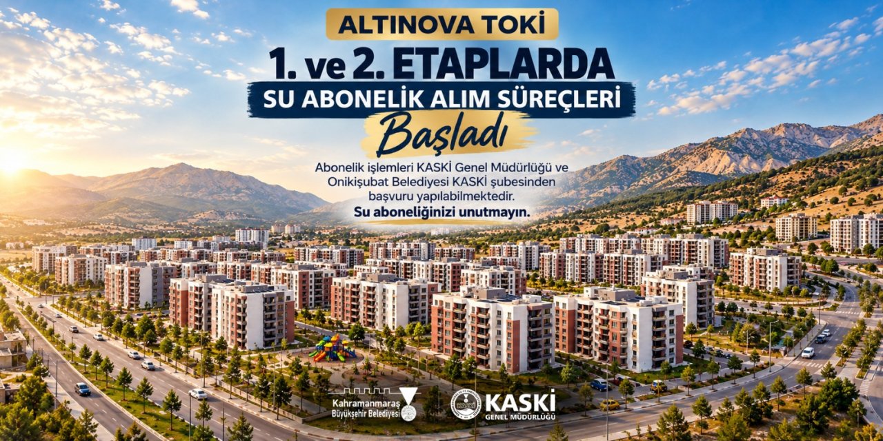Altınova TOKİ 1. ve 2. Etaplarda Su Aboneliği Başvuruları Başladı