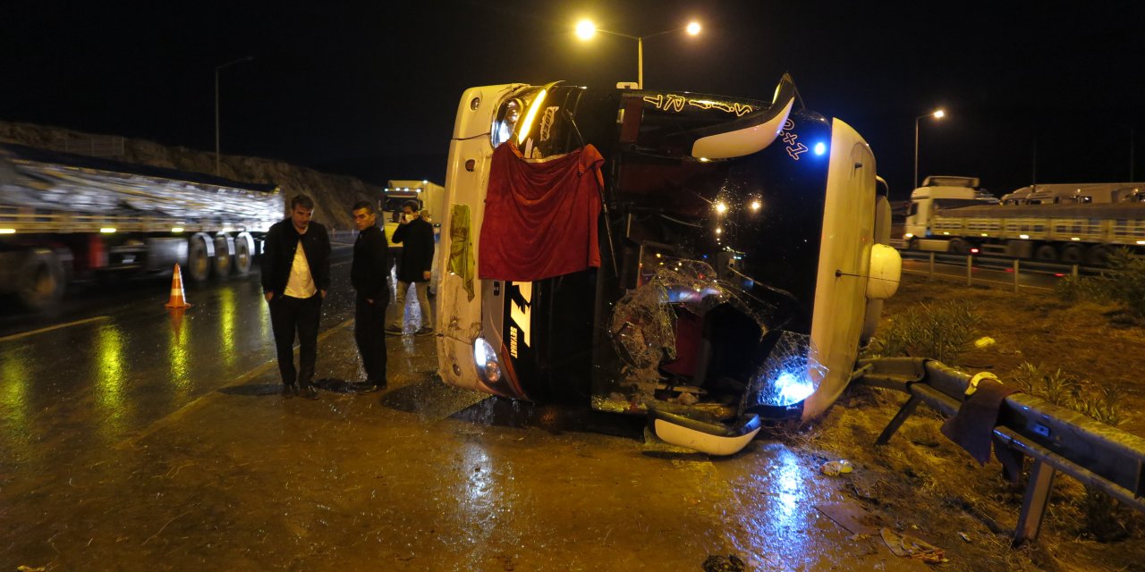 Kahramanmaraş’ta otobüs devrildi: 14 yaralı
