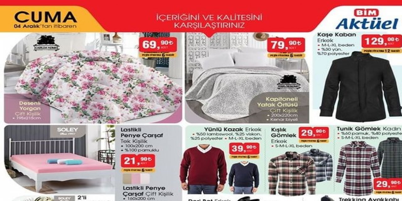 4 Aralık BİM indirim katalogları